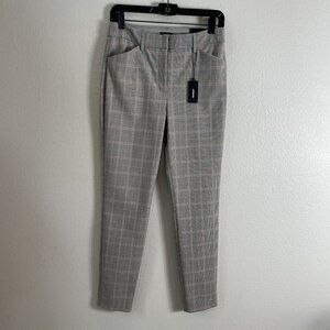NEW Express Womens 4 Editor Skinny Mid Rise Plaid Pants Checkered Work Career